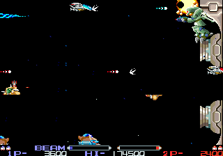 Stage 1: the green walker ahead, both ships behind it