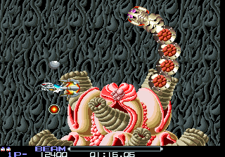 Boss Rush: the stage 2 boss, the timer at 01:16.06
